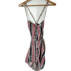 Dolce Vita Dress Boho Criss Cross Open Back Small Linen Blend Size Medium Gray